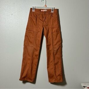 Denim Diva Girl Kids Brown/Orange Cargo Flare Jeans size‎ 12